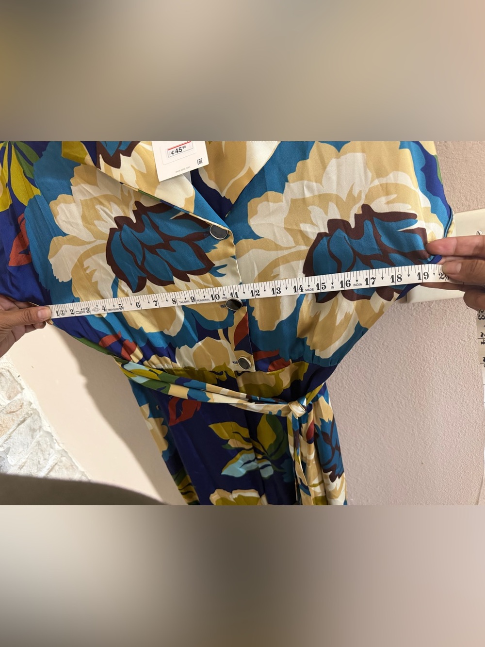005. Zara Bold Blue Floral Wide-Leg Jumpsuit - Picture 2 of 4